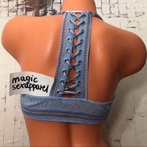 Victoria's Secret Blue Lace-Up Back Bra